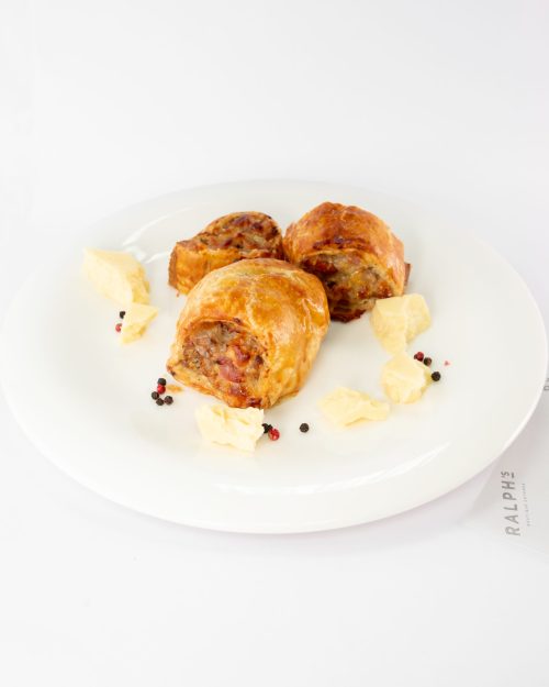 Pork, Bacon, Cheddar Sausage Roll