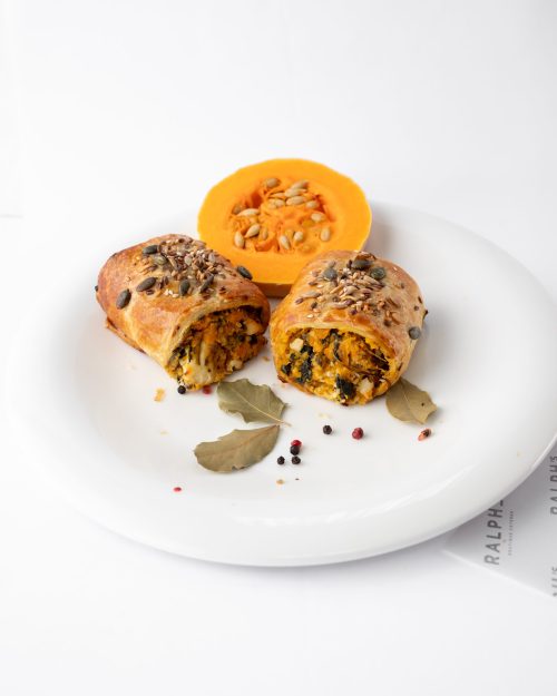 Roasted Butternut Squash, Spinach & Feta Cheese Pastry Roll