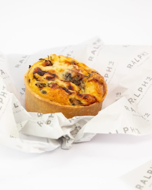Roast Potato, Black Truffle, Comte Cheese, Crème Fraiche & Fresh Herbs Quiche