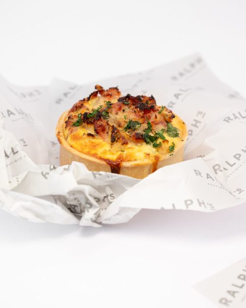 Traditional Quiche Lorraine (smoked bacon, onion & gruyère cheese)