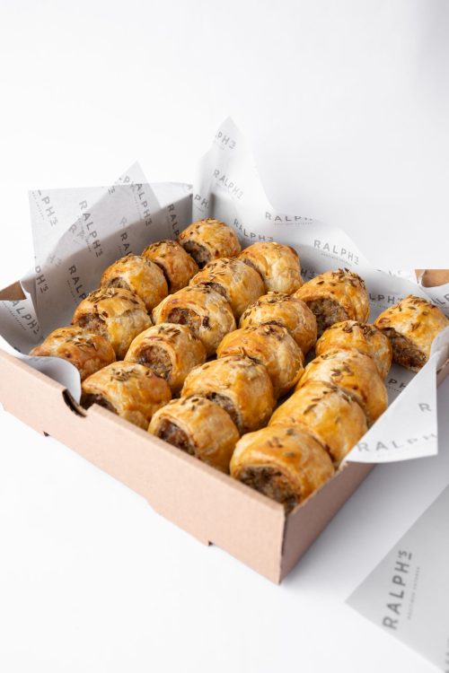 24 x canapé-sized Pork, Green Apple & Fennel Sausage Rolls